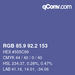 カラーコード: RGB 85.9 92.2 153 | qconv.com