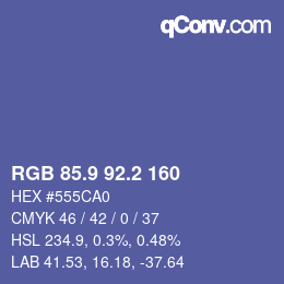 Color code: RGB 85.9 92.2 160 | qconv.com