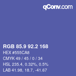 カラーコード: RGB 85.9 92.2 168 | qconv.com