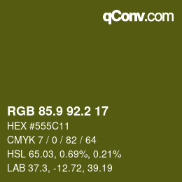 カラーコード: RGB 85.9 92.2 17 | qconv.com