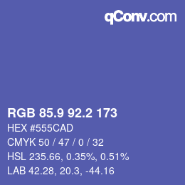 カラーコード: RGB 85.9 92.2 173 | qconv.com