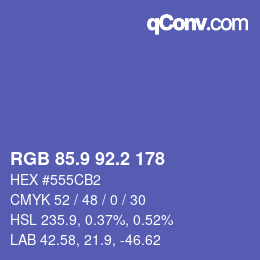 カラーコード: RGB 85.9 92.2 178 | qconv.com