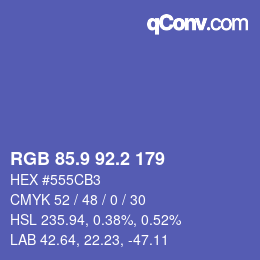 カラーコード: RGB 85.9 92.2 179 | qconv.com