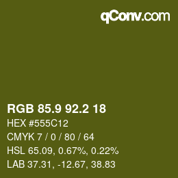 Color code: RGB 85.9 92.2 18 | qconv.com