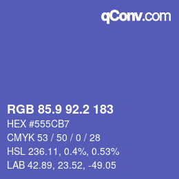 カラーコード: RGB 85.9 92.2 183 | qconv.com