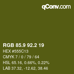 カラーコード: RGB 85.9 92.2 19 | qconv.com