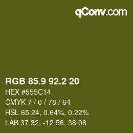 カラーコード: RGB 85.9 92.2 20 | qconv.com