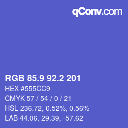 カラーコード: RGB 85.9 92.2 201 | qconv.com