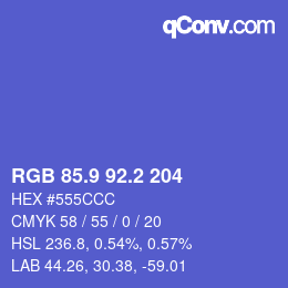 カラーコード: RGB 85.9 92.2 204 | qconv.com