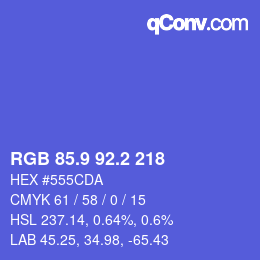 カラーコード: RGB 85.9 92.2 218 | qconv.com