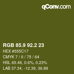 カラーコード: RGB 85.9 92.2 23 | qconv.com