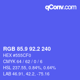 カラーコード: RGB 85.9 92.2 240 | qconv.com