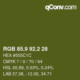 カラーコード: RGB 85.9 92.2 28 | qconv.com