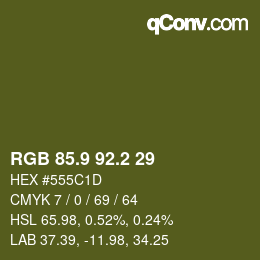 カラーコード: RGB 85.9 92.2 29 | qconv.com