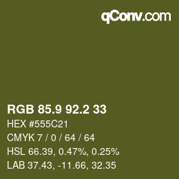 カラーコード: RGB 85.9 92.2 33 | qconv.com
