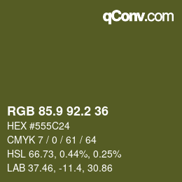 Color code: RGB 85.9 92.2 36 | qconv.com