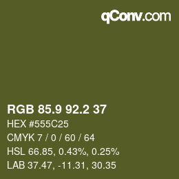 Color code: RGB 85.9 92.2 37 | qconv.com