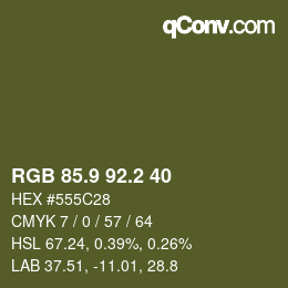 Color code: RGB 85.9 92.2 40 | qconv.com