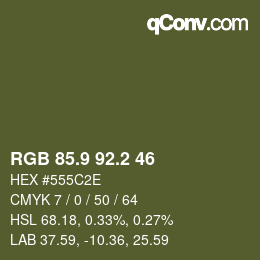 カラーコード: RGB 85.9 92.2 46 | qconv.com