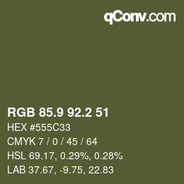 カラーコード: RGB 85.9 92.2 51 | qconv.com