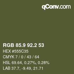 カラーコード: RGB 85.9 92.2 53 | qconv.com