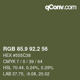 カラーコード: RGB 85.9 92.2 56 | qconv.com
