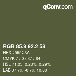 カラーコード: RGB 85.9 92.2 58 | qconv.com