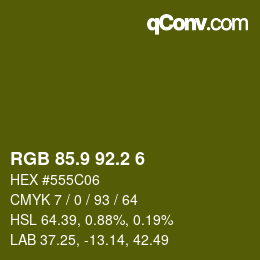 カラーコード: RGB 85.9 92.2 6 | qconv.com