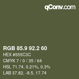 カラーコード: RGB 85.9 92.2 60 | qconv.com