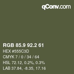 カラーコード: RGB 85.9 92.2 61 | qconv.com