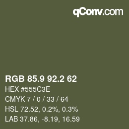 Color code: RGB 85.9 92.2 62 | qconv.com