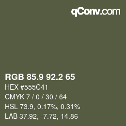 カラーコード: RGB 85.9 92.2 65 | qconv.com