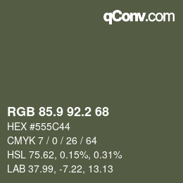 カラーコード: RGB 85.9 92.2 68 | qconv.com