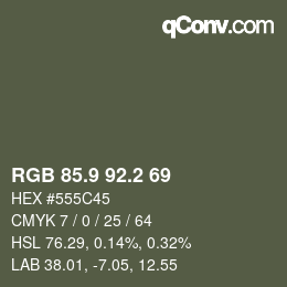Color code: RGB 85.9 92.2 69 | qconv.com