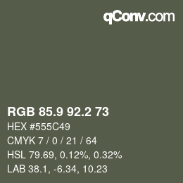 カラーコード: RGB 85.9 92.2 73 | qconv.com