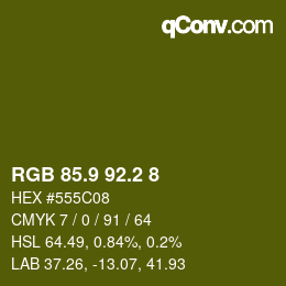 カラーコード: RGB 85.9 92.2 8 | qconv.com