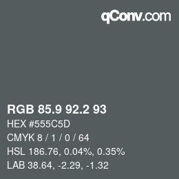 Color code: RGB 85.9 92.2 93 | qconv.com