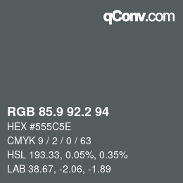 Color code: RGB 85.9 92.2 94 | qconv.com