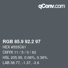 Color code: RGB 85.9 92.2 97 | qconv.com