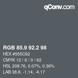 Color code: RGB 85.9 92.2 98 | qconv.com