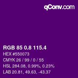 カラーコード: RGB 85 0.8 115.4 | qconv.com