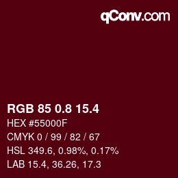 カラーコード: RGB 85 0.8 15.4 | qconv.com