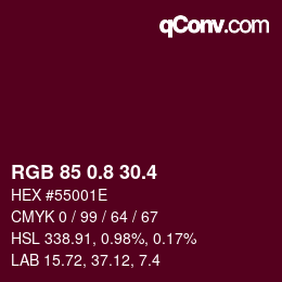 カラーコード: RGB 85 0.8 30.4 | qconv.com