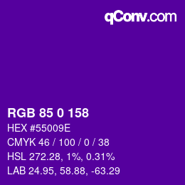 Color code: RGB 85 0 158 | qconv.com