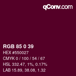 Color code: RGB 85 0 39 | qconv.com