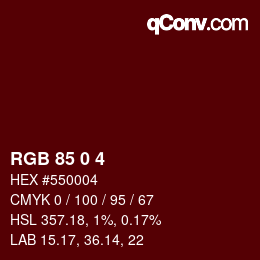 Color code: RGB 85 0 4 | qconv.com