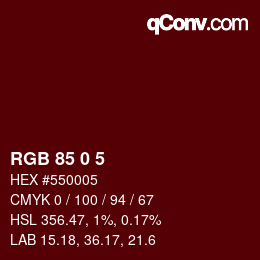 Color code: RGB 85 0 5 | qconv.com