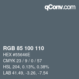 Código de color: RGB 85 100 110 | qconv.com
