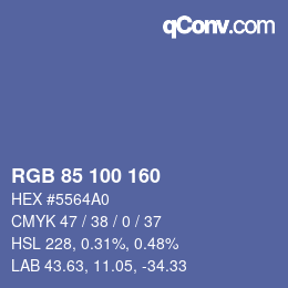 Color code: RGB 85 100 160 | qconv.com