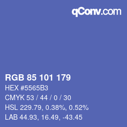 カラーコード: RGB 85 101 179 | qconv.com